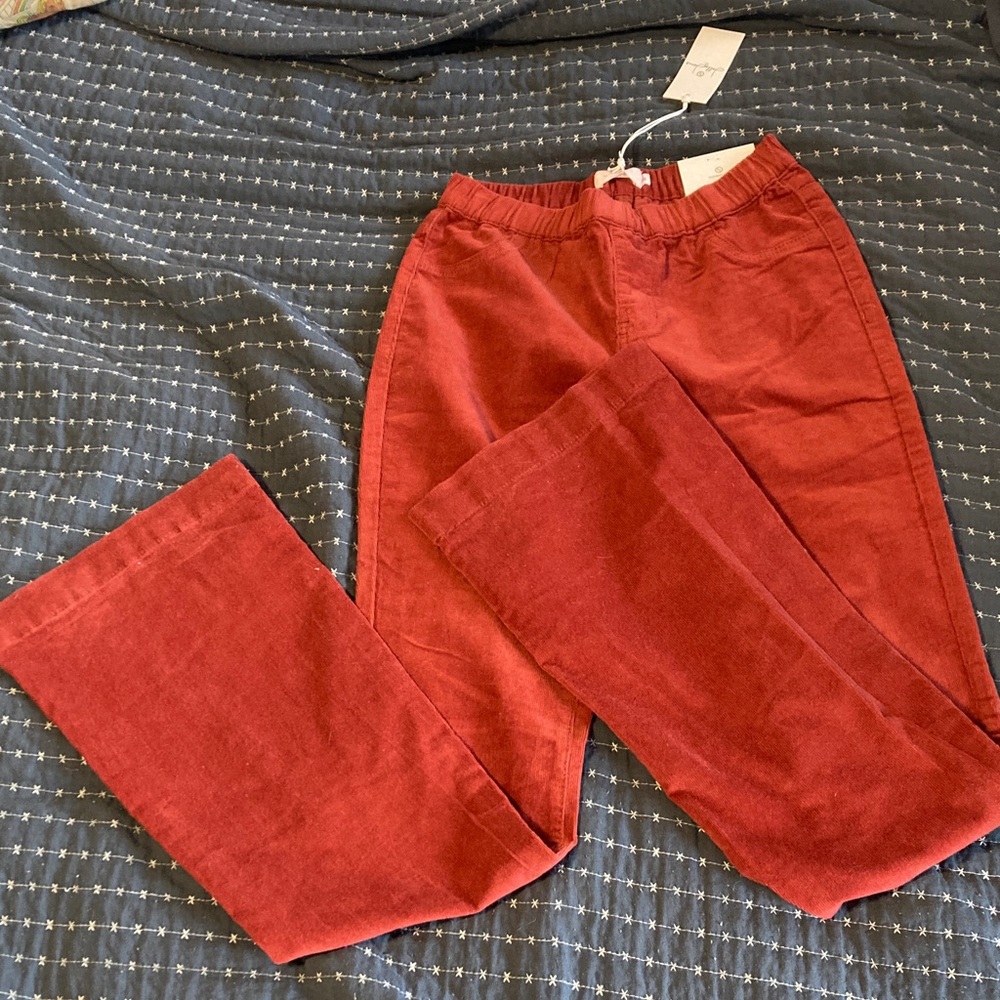 Corduroy Flare Denim - Rust